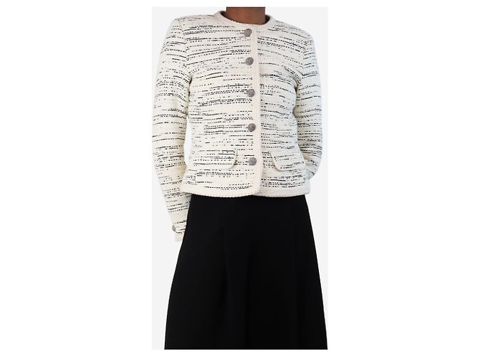 Ba&Sh Ecru Roza Tweed-Jacke - Größe UK 6 Roh - Ansicht 3