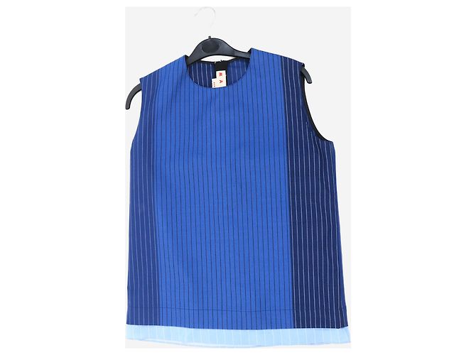 Marni Top sin mangas a rayas azules - talla UK 6 - vista 4