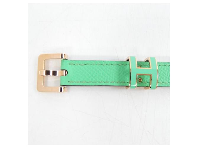 Hermès Standardgürtel Braun Grün - Ansicht 2