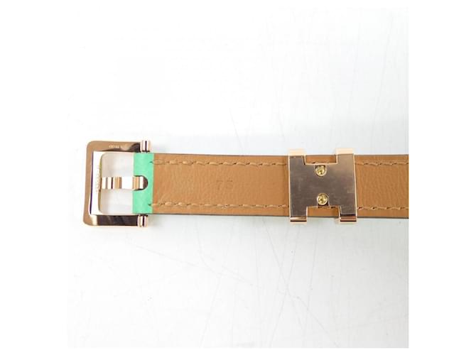 Hermès Standardgürtel Braun Grün - Ansicht 3