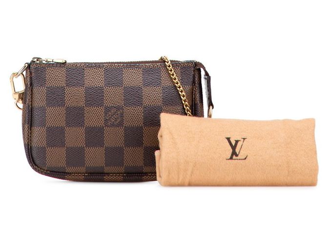Pochette Accessorio Mini Damier Louis Vuitton Marrone - vista 9