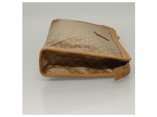 Céline Clutch Pochette Celine Macadam Beige - vista 3