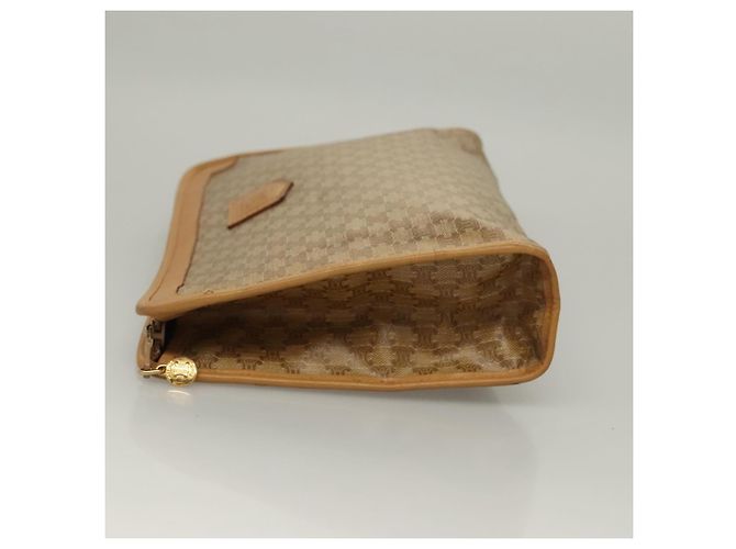 Céline Clutch Pochette Celine Macadam Beige - vista 4