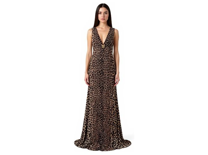 Roberto Cavalli Abendkleid Leopard Print Braun - Ansicht 4