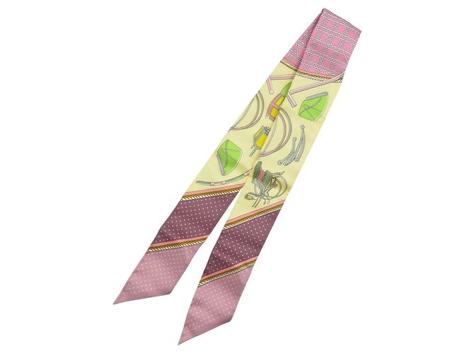 Écharpe Canopy pliable Twilly Hermès Rose Jaune - vue 3