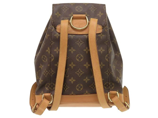 Zaino Montsouris MM Louis Vuitton Marrone Monogramma - vista 3