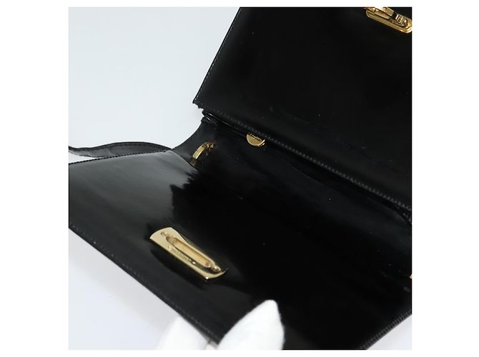 Borsa a Spalla Gancini in Pelle Nera e Oro Salvatore Ferragamo Auth 140988 Nero D'oro - vista 10