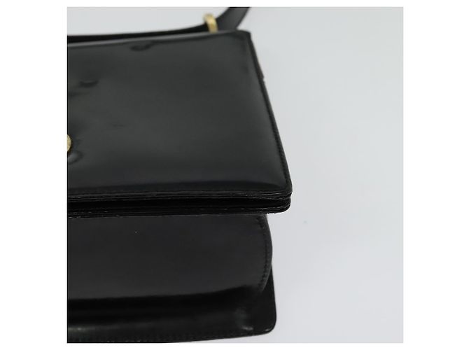 Borsa a Spalla Gancini in Pelle Nera e Oro Salvatore Ferragamo Auth 140988 Nero D'oro - vista 15