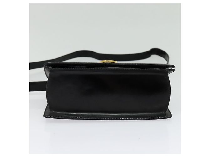 Borsa a Spalla Gancini in Pelle Nera e Oro Salvatore Ferragamo Auth 140988 Nero D'oro - vista 5