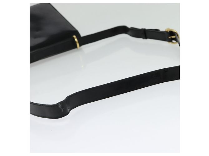 Borsa a Spalla Gancini in Pelle Nera e Oro Salvatore Ferragamo Auth 140988 Nero D'oro - vista 7