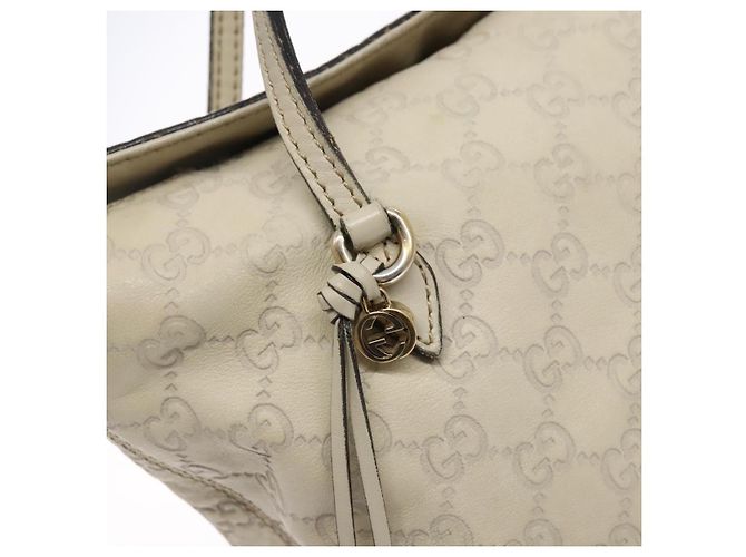 Borsa a mano in pelle GG Canvas Guccissima bianca oro 353120 Auth bs29328 Bianco D'oro - vista 10