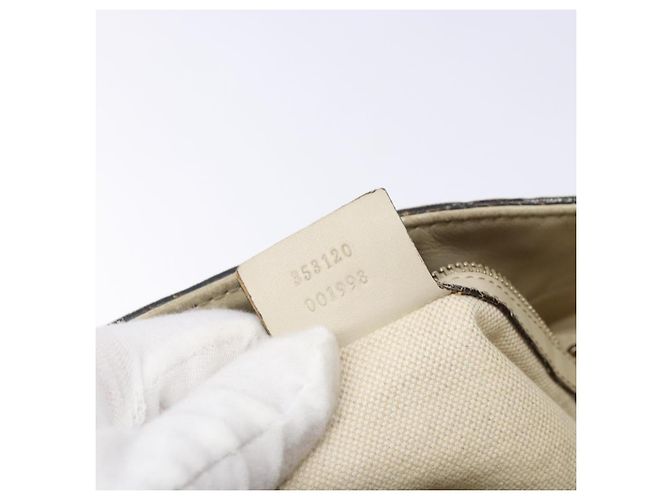 Borsa a mano in pelle GG Canvas Guccissima bianca oro 353120 Auth bs29328 Bianco D'oro - vista 12