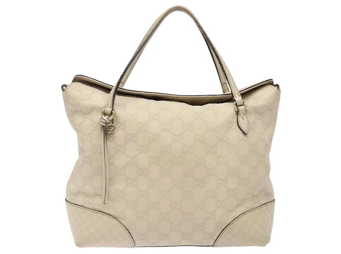 Borsa a mano in pelle GG Canvas Guccissima bianca oro 353120 Auth bs29328 Bianco D'oro - vista 13