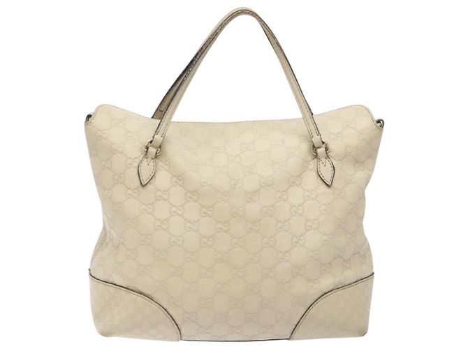 Borsa a mano in pelle GG Canvas Guccissima bianca oro 353120 Auth bs29328 Bianco D'oro - vista 2