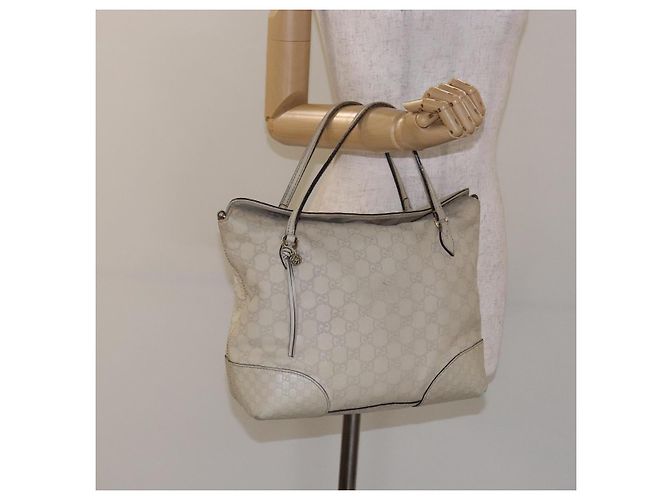 Borsa a mano in pelle GG Canvas Guccissima bianca oro 353120 Auth bs29328 Bianco D'oro - vista 21