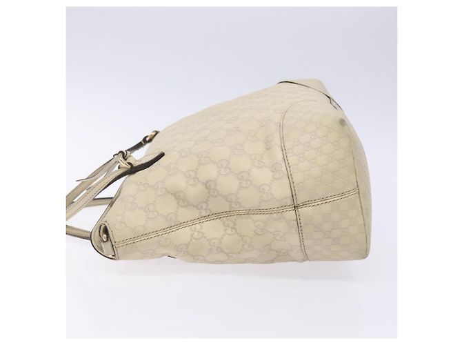 Borsa a mano in pelle GG Canvas Guccissima bianca oro 353120 Auth bs29328 Bianco D'oro - vista 4