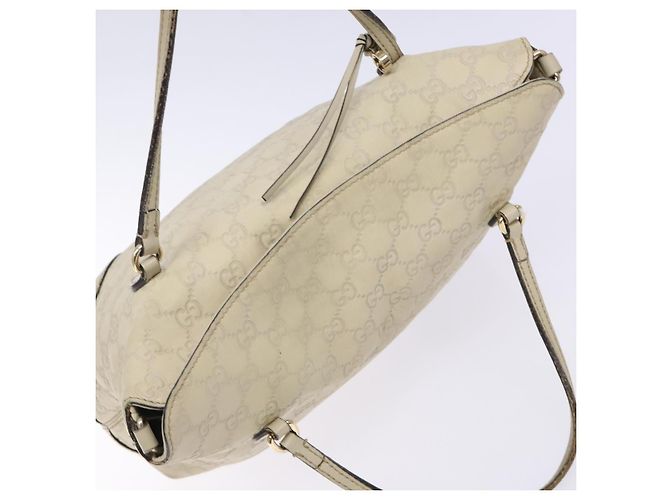 Borsa a mano in pelle GG Canvas Guccissima bianca oro 353120 Auth bs29328 Bianco D'oro - vista 6