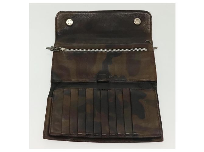 Cartera larga de cuero Wave Cross Ball Chrome Hearts verde Auth 136315 - vista 10