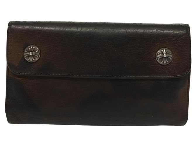 Cartera larga de cuero Wave Cross Ball Chrome Hearts verde Auth 136315 - vista 13