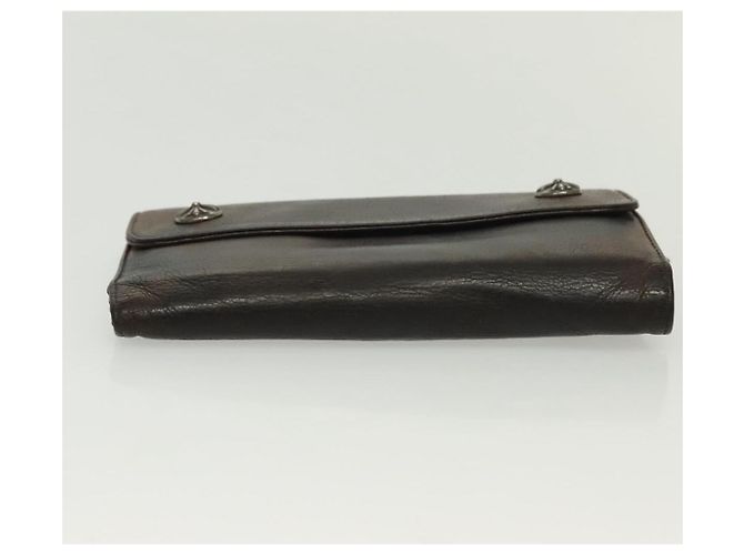 Cartera larga de cuero Wave Cross Ball Chrome Hearts verde Auth 136315 - vista 6