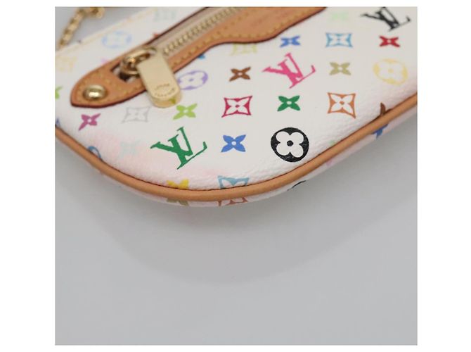 LOUIS VUITTON Pochette MM Monogram Multicolore Bianca M60028 LV Auth 134908V Bianco - vista 14
