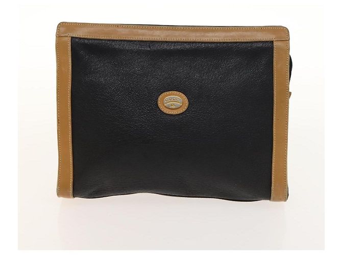 Borsa in tela GG Gucci linea Sherry in pelle 2 pezzi beige nera Auth 139097 Nero - vista 11
