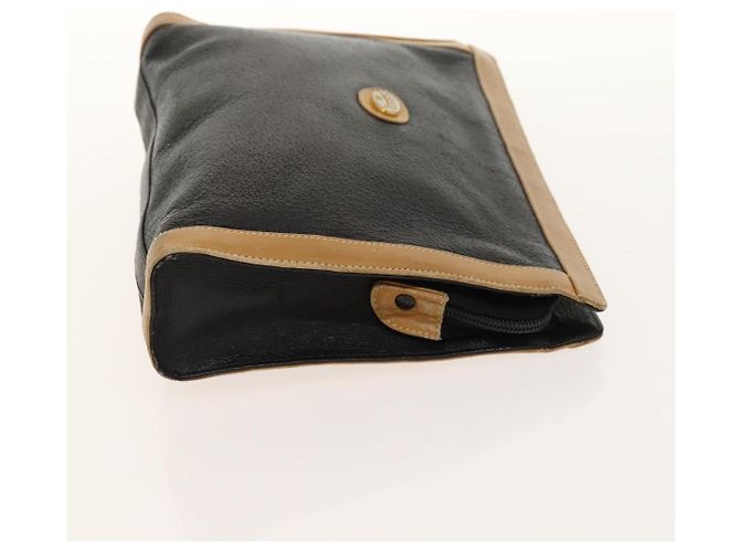 Borsa in tela GG Gucci linea Sherry in pelle 2 pezzi beige nera Auth 139097 Nero - vista 13