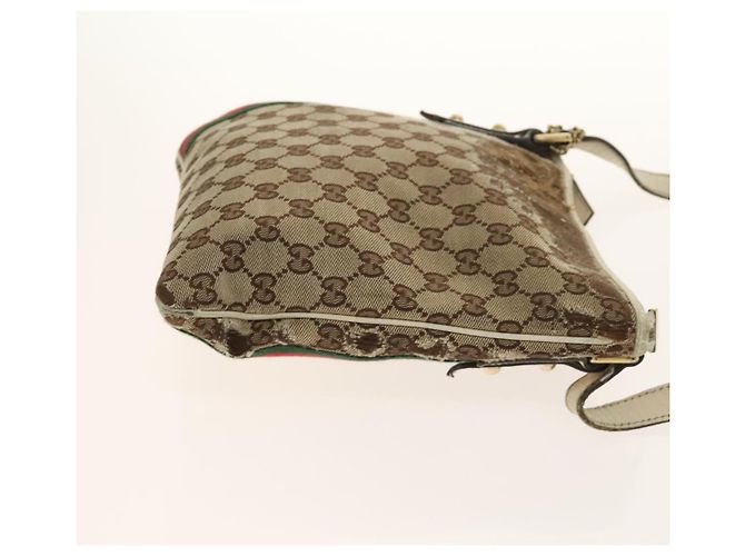 Borsa in tela GG Gucci linea Sherry in pelle 2 pezzi beige nera Auth 139097 Nero - vista 4