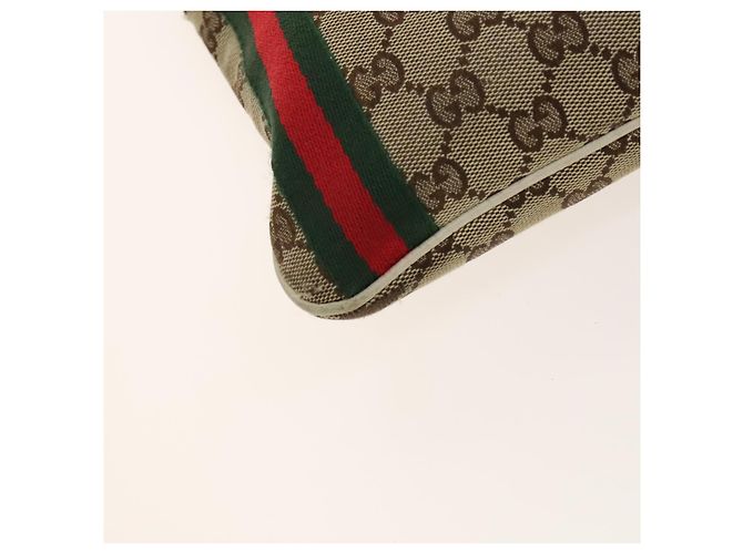Borsa in tela GG Gucci linea Sherry in pelle 2 pezzi beige nera Auth 139097 Nero - vista 8