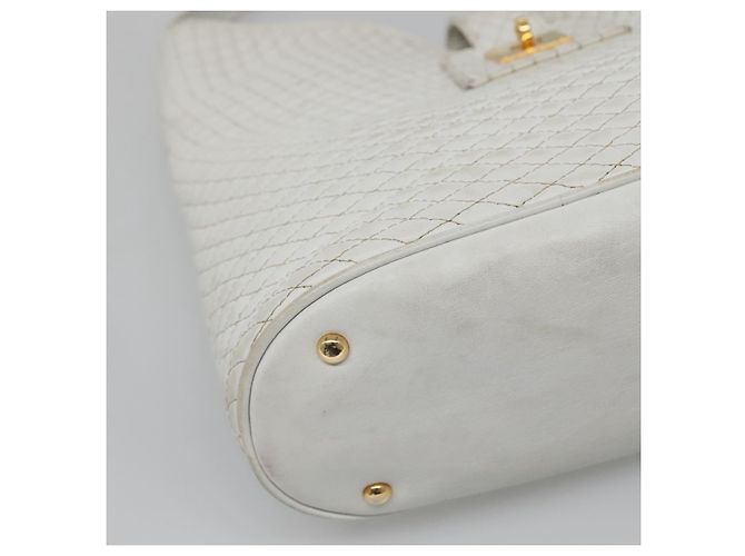 BALLY Borsa a Spalla Trapuntata in Pelle Bianca e Oro Auth BA5391 Bianco D'oro - vista 15