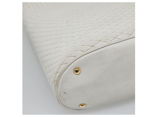 BALLY Borsa a Spalla Trapuntata in Pelle Bianca e Oro Auth BA5391 Bianco D'oro - vista 17