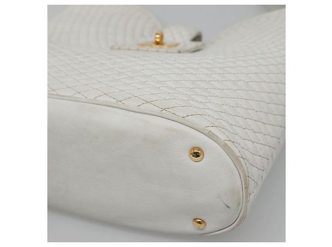 BALLY Borsa a Spalla Trapuntata in Pelle Bianca e Oro Auth BA5391 Bianco D'oro - vista 8