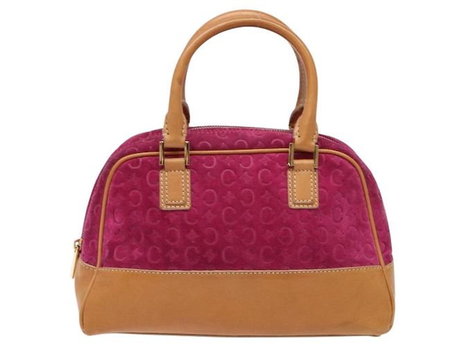 Céline Borsa a mano in tela Macadam C di CELINE in pelle scamosciata viola e oro Auth BA5262 D'oro Porpora - vista 13