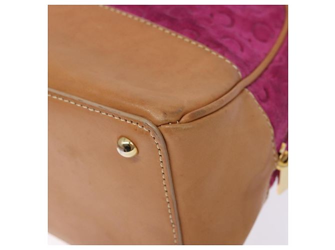 Céline Borsa a mano in tela Macadam C di CELINE in pelle scamosciata viola e oro Auth BA5262 D'oro Porpora - vista 15