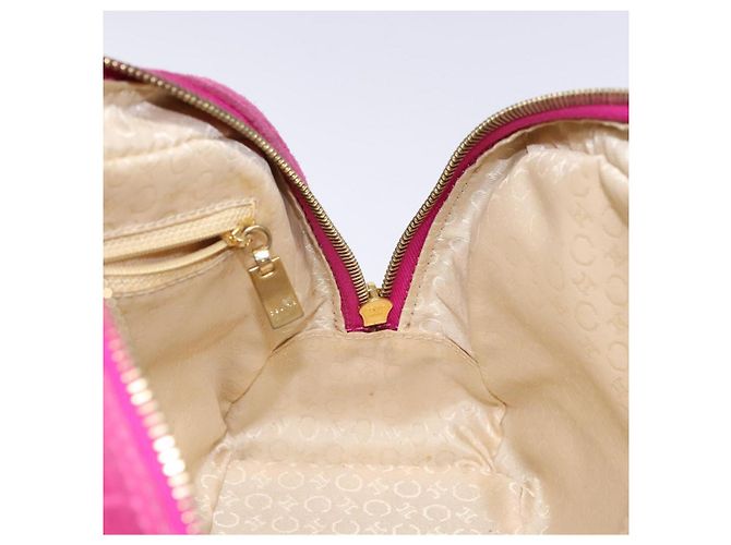 Céline Borsa a mano in tela Macadam C di CELINE in pelle scamosciata viola e oro Auth BA5262 D'oro Porpora - vista 18