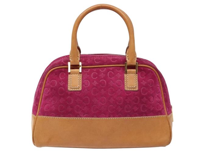 Céline Borsa a mano in tela Macadam C di CELINE in pelle scamosciata viola e oro Auth BA5262 D'oro Porpora - vista 2