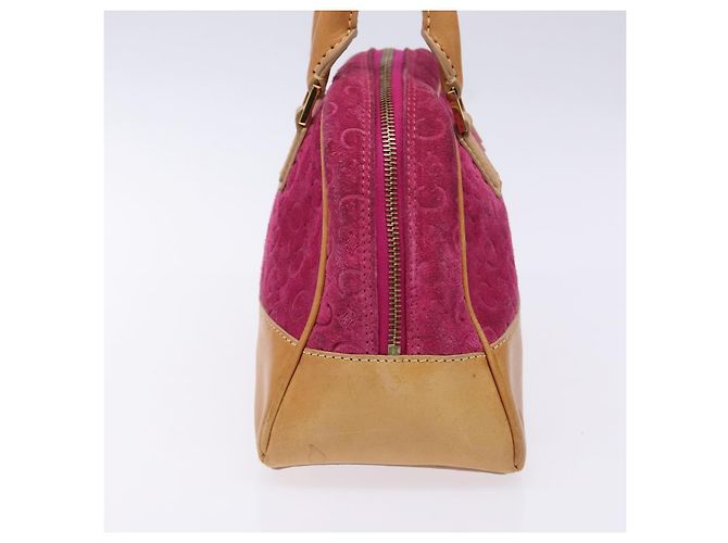 Céline Borsa a mano in tela Macadam C di CELINE in pelle scamosciata viola e oro Auth BA5262 D'oro Porpora - vista 3