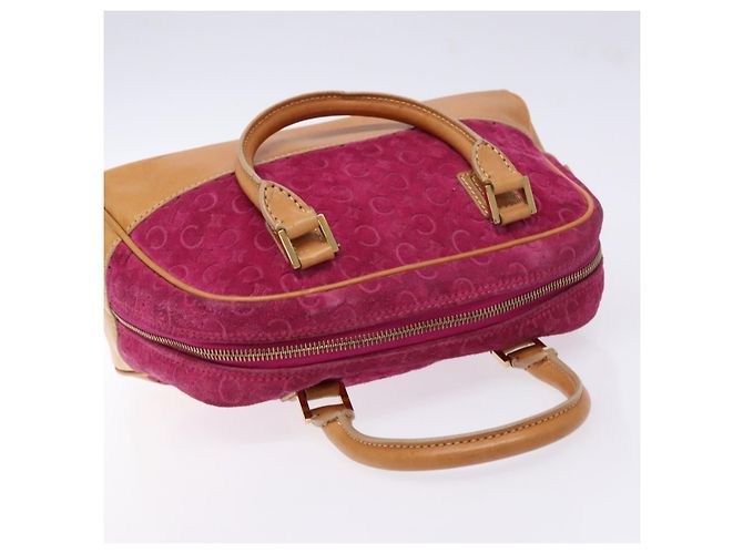 Céline Borsa a mano in tela Macadam C di CELINE in pelle scamosciata viola e oro Auth BA5262 D'oro Porpora - vista 6