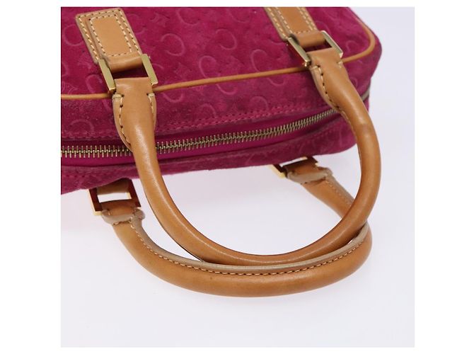 Céline Borsa a mano in tela Macadam C di CELINE in pelle scamosciata viola e oro Auth BA5262 D'oro Porpora - vista 7