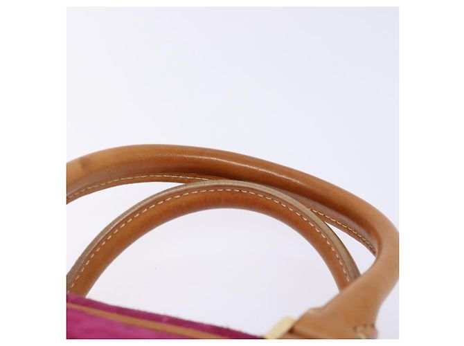 Céline Borsa a mano in tela Macadam C di CELINE in pelle scamosciata viola e oro Auth BA5262 D'oro Porpora - vista 8