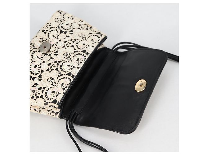 CHANEL Borsa a Spalla in Paillettes Pelle Bianca Oro CC Auth 140995 Bianco D'oro - vista 19