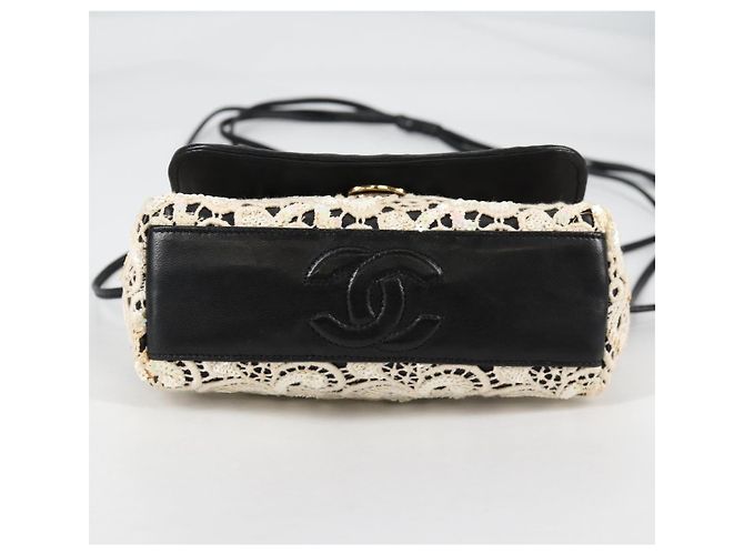 CHANEL Borsa a Spalla in Paillettes Pelle Bianca Oro CC Auth 140995 Bianco D'oro - vista 6