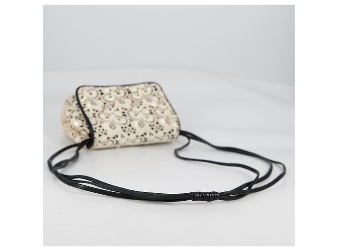 CHANEL Borsa a Spalla in Paillettes Pelle Bianca Oro CC Auth 140995 Bianco D'oro - vista 8