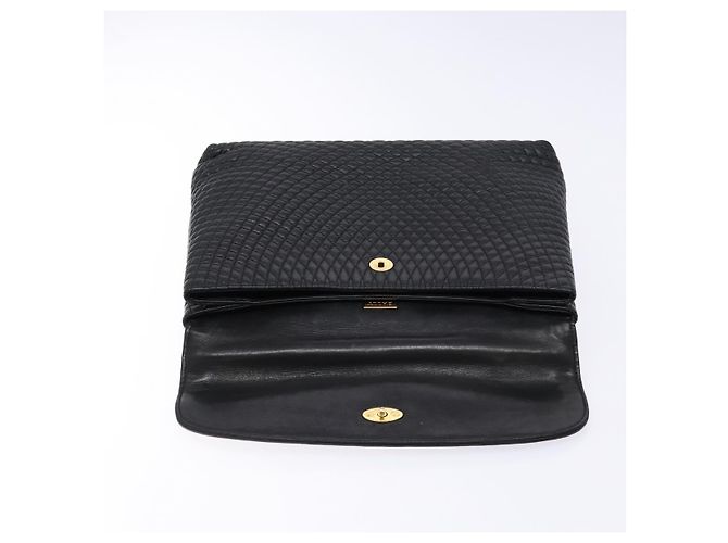 BALLY Borsa a Mano Trapuntata in Pelle Oro Nero Auth BA5149 D'oro - vista 10