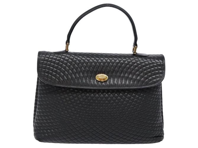 BALLY Borsa a Mano Trapuntata in Pelle Oro Nero Auth BA5149 D'oro - vista 13