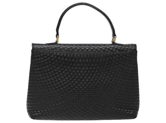 BALLY Borsa a Mano Trapuntata in Pelle Oro Nero Auth BA5149 D'oro - vista 2