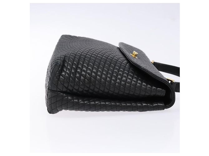 BALLY Borsa a Mano Trapuntata in Pelle Oro Nero Auth BA5149 D'oro - vista 3