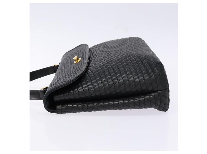 BALLY Borsa a Mano Trapuntata in Pelle Oro Nero Auth BA5149 D'oro - vista 4