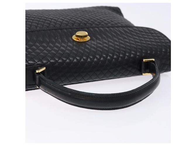 BALLY Borsa a Mano Trapuntata in Pelle Oro Nero Auth BA5149 D'oro - vista 7