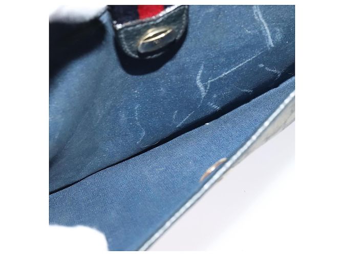 Borsa a Spalla Gucci GG Supreme Sherry Line PVC Blu Navy Oro 39 02 026 Auth BA5255 D'oro - vista 11